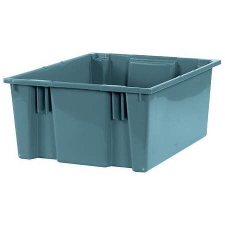 Stack & Nest Storage Container, 20-7/8 in L x 18-1/4 in W x 9-7/8 in H, Gray, 3 PK